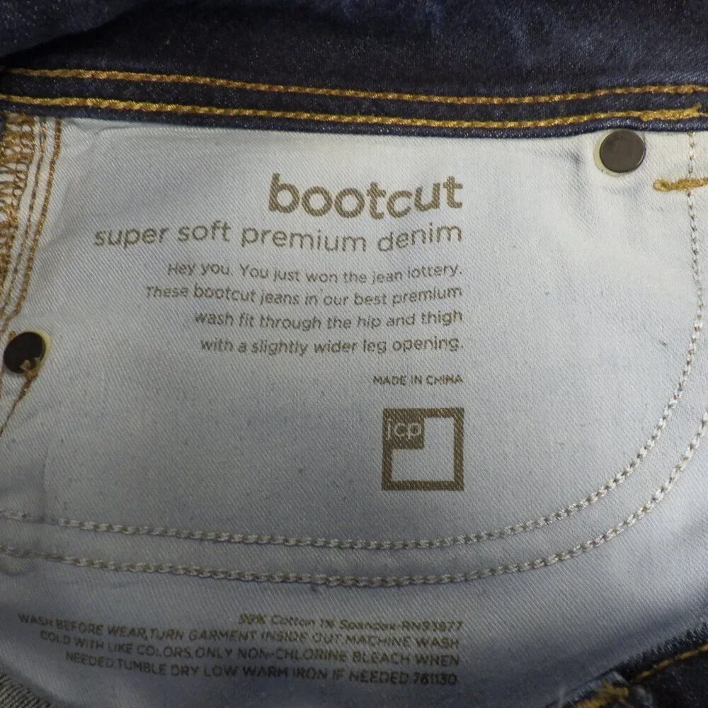 JCP Supersoft Premium Denim Bootcut Jeans Size 30/10 - Picture 3 of 6